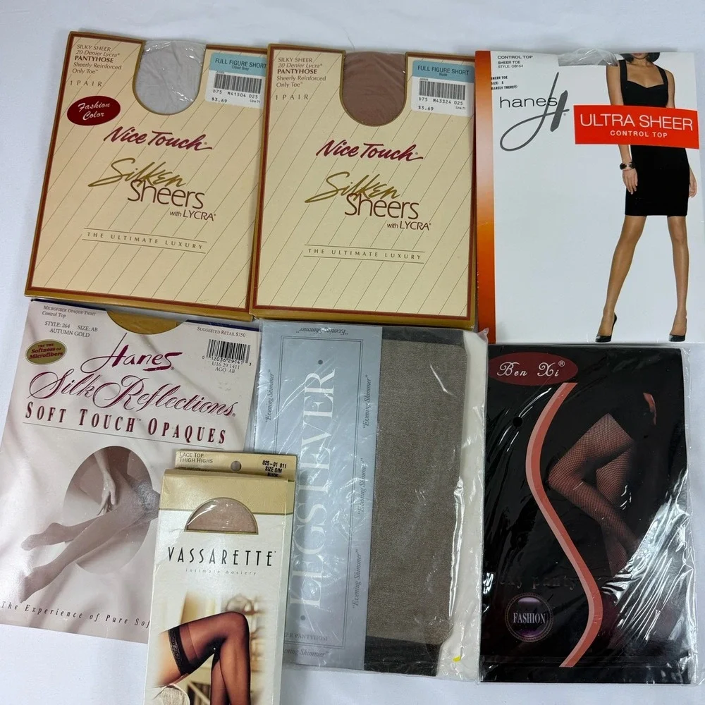 Pantyhose Stockings Vintage &‎ Contemporary 19 pcs Versace Victorias Secret NOS